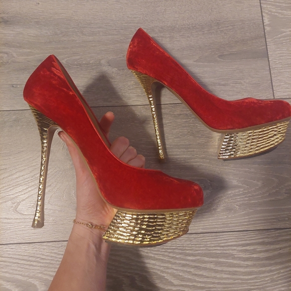 Nicholas Kirkwood Red Platform Heels - Picture 1 of 4
